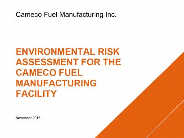 environmental risk assessment for the cameco fuel manufacturing facility