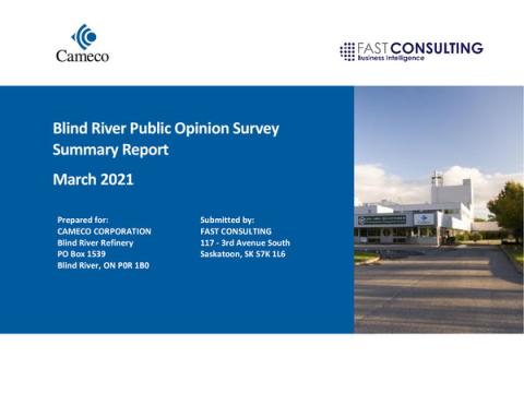 2021 Blind River Refinery Public Opinion Survey - Summary Report PDF Thumbnail